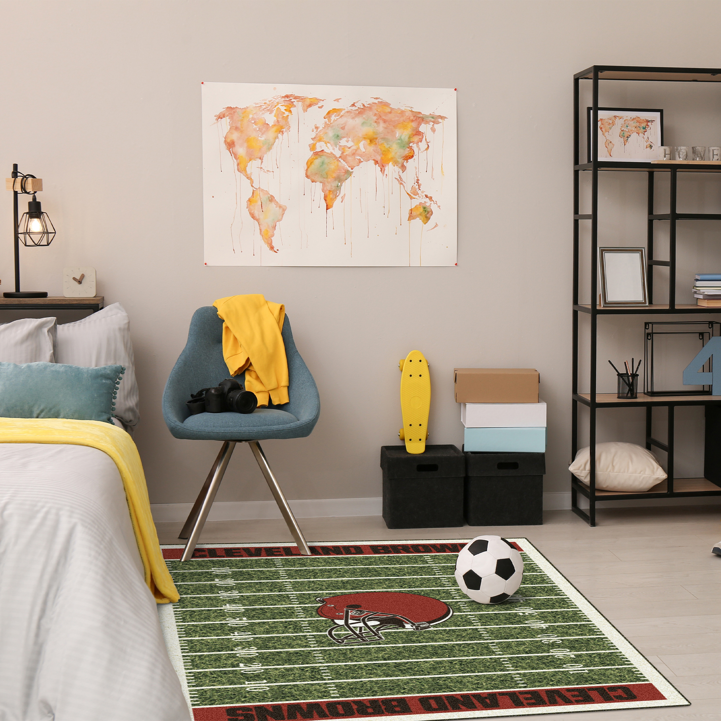 cleveland browns homefield football field 4x6 area rug