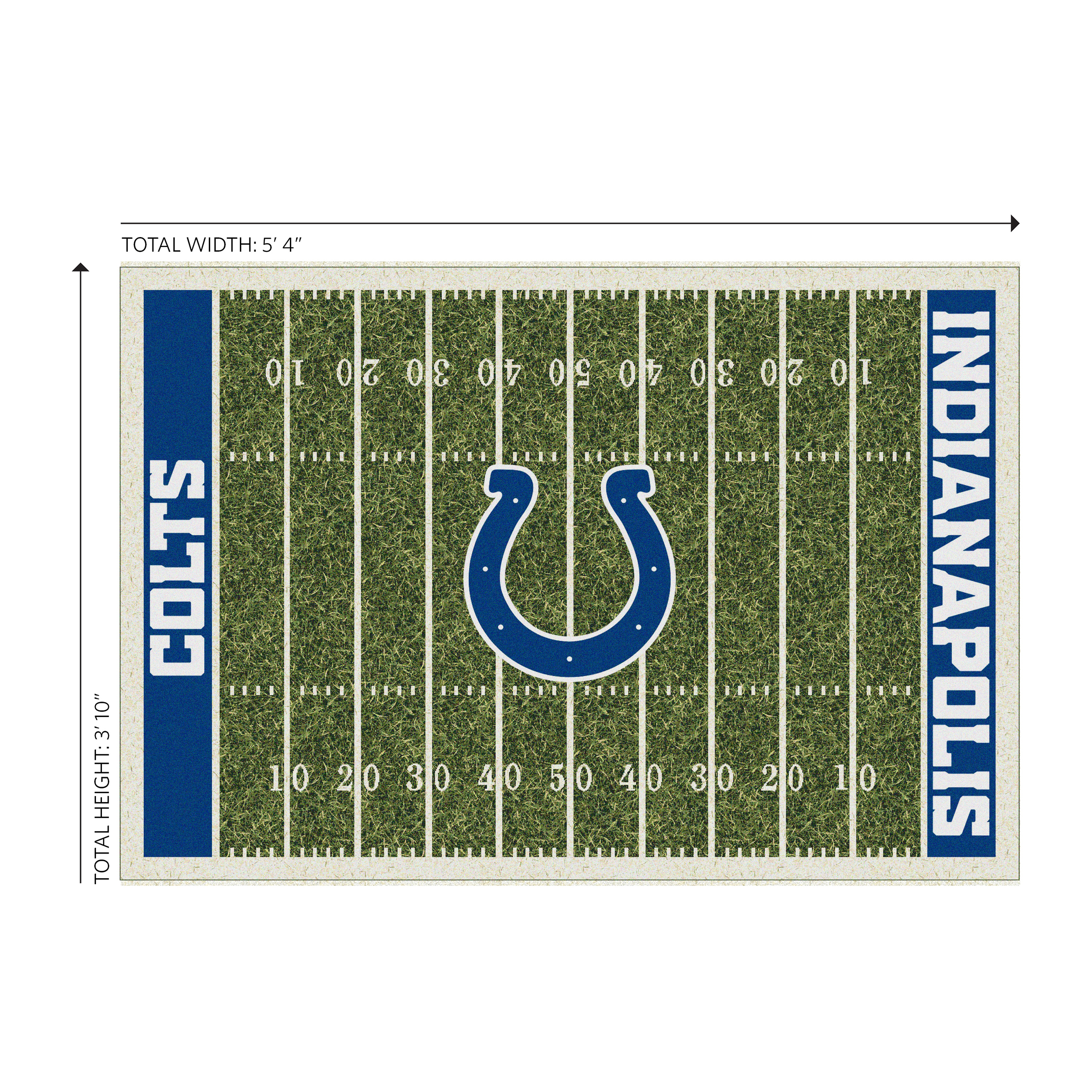 indianapolis colts homefield 4x6 football field area rug
