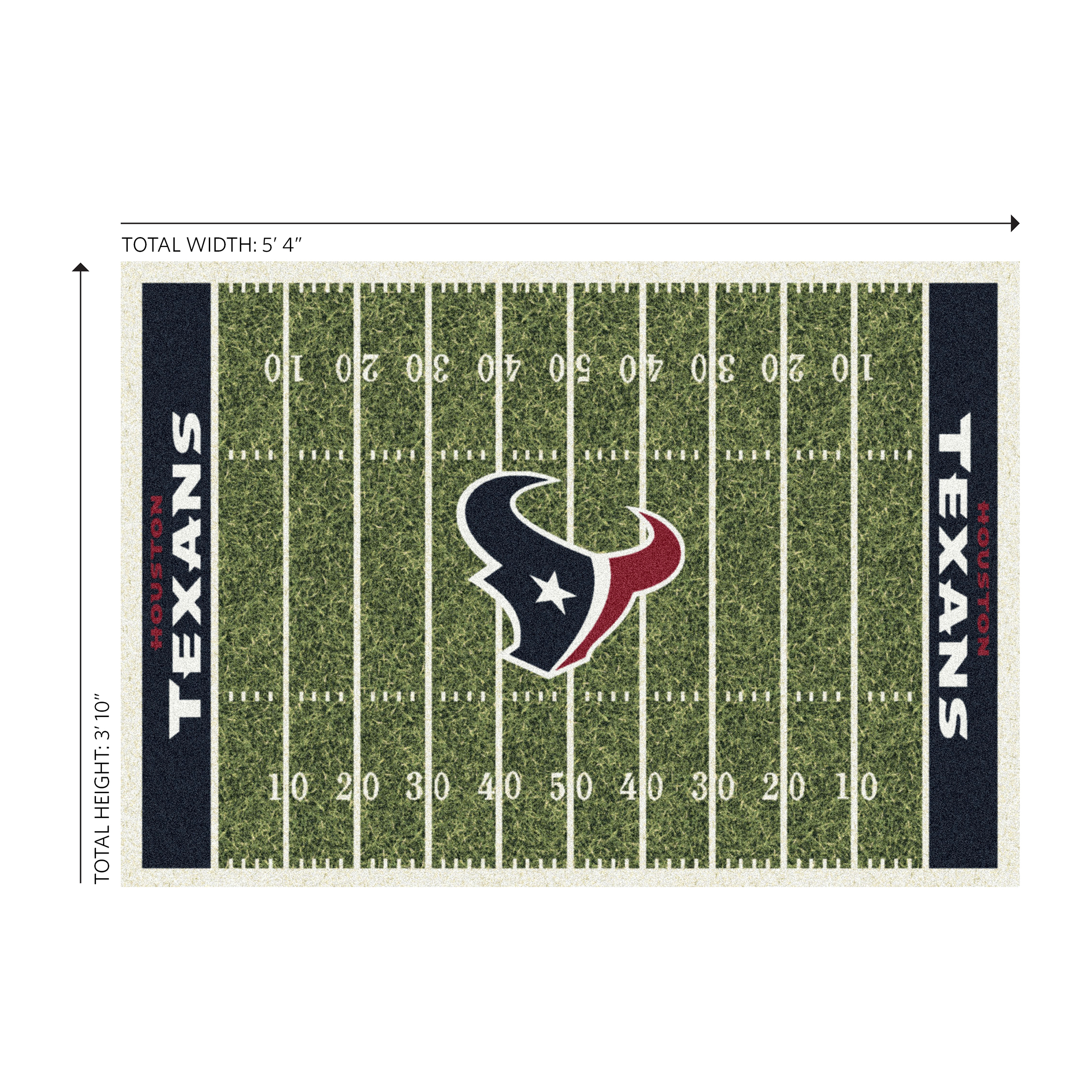 houston texans 4x6 homefield football field area rug