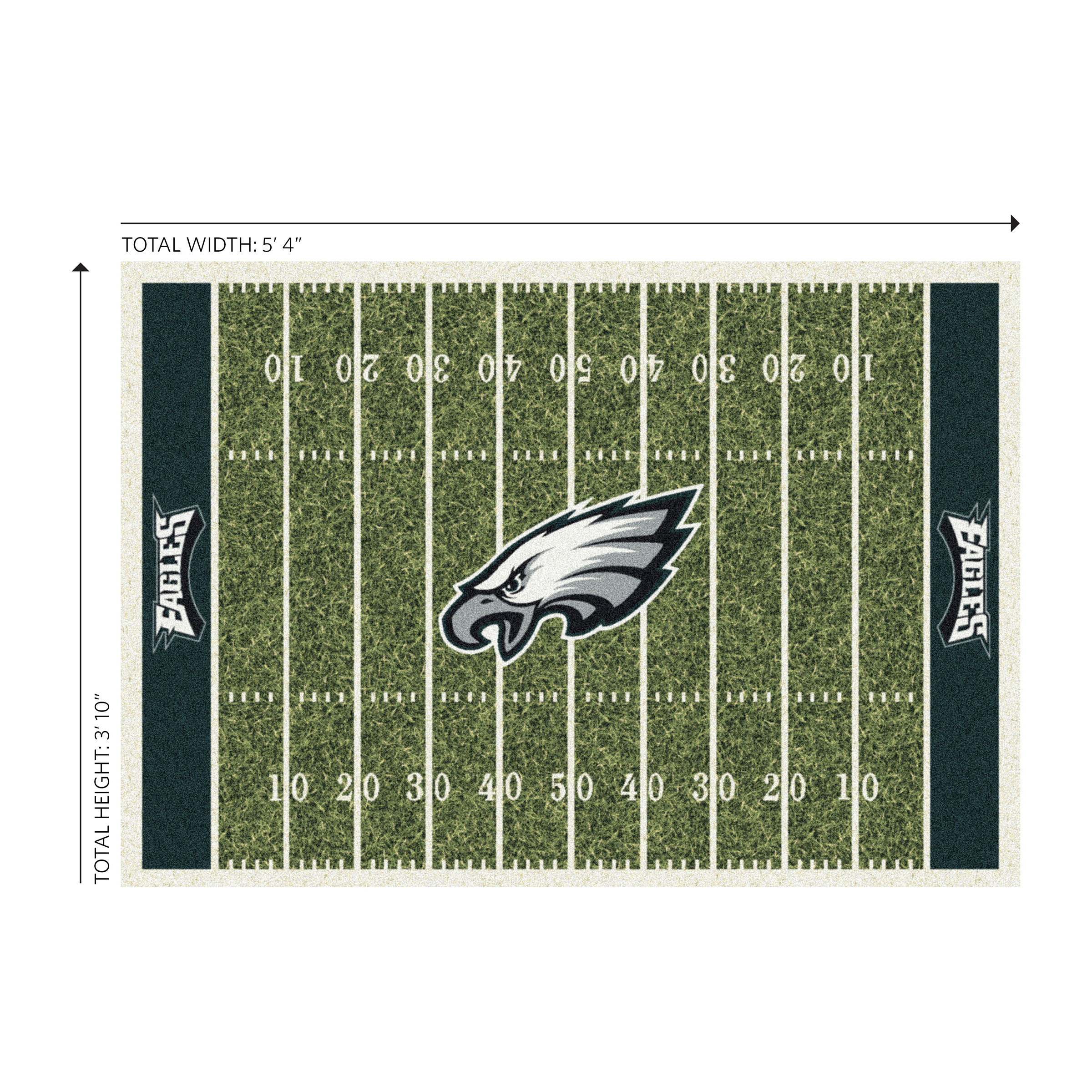 philadelphia eagles 4x6 homefield football field area rug