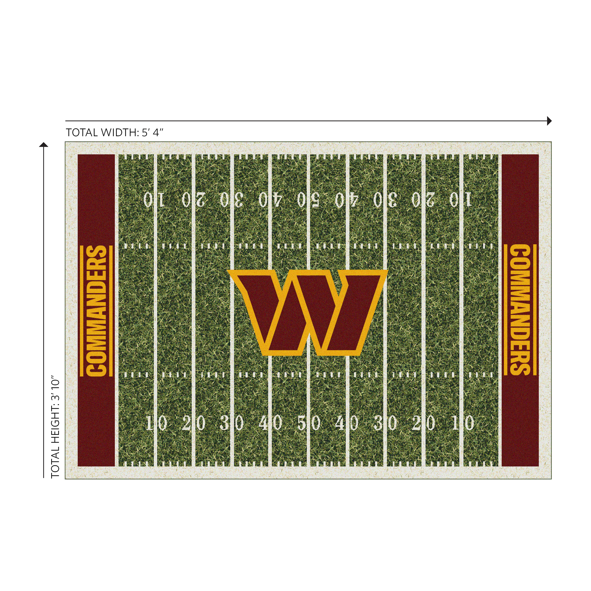 washington commanders homefield 4x6 football field area rug
