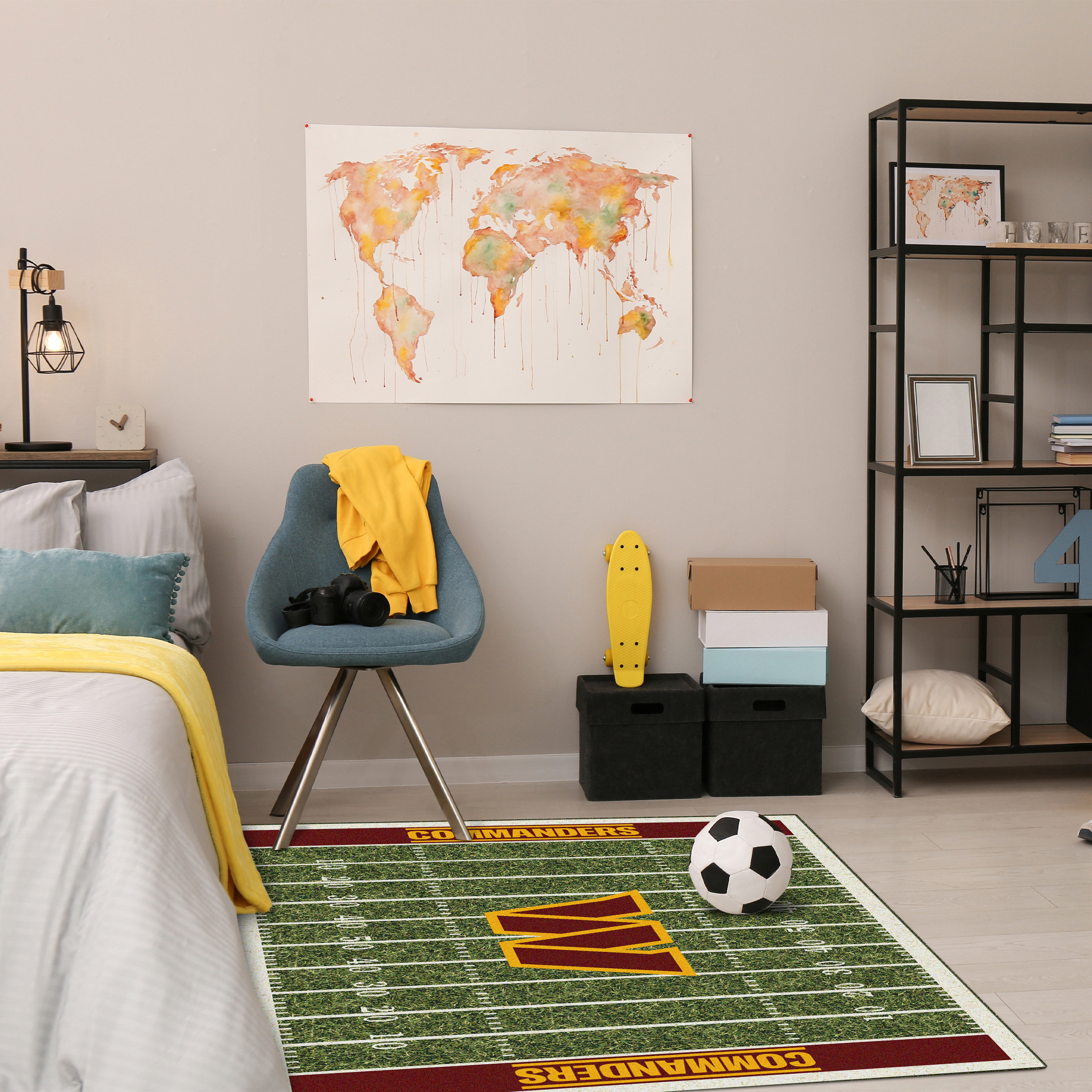 washington commanders homefield 4x6 football field area rug