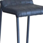 27 Inch Dark Gray Leather Low Back Counter Height Bar Stool