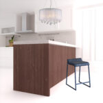 27 Inch Dark Gray Leather Low Back Counter Height Bar Stool