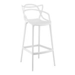 31-Inch White Modern Heavy Duty Bar Stool with Armrests