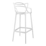 31-Inch White Modern Heavy Duty Bar Stool with Armrests