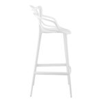 31-Inch White Modern Heavy Duty Bar Stool with Armrests