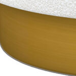 28-Inch White and Gold Boucle Swivel Accent Chair