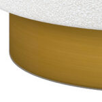 28-Inch White and Gold Boucle Swivel Accent Chair