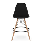 28-Inch Black and Brown Modern Counter Height Bar Stool