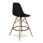 28-Inch Black and Brown Modern Counter Height Bar Stool
