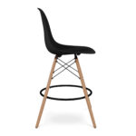 28-Inch Black and Brown Modern Counter Height Bar Stool