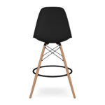28-Inch Black and Brown Modern Counter Height Bar Stool