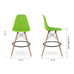 28 Inch Green and Brown Modern Counter Height Bar Stool