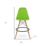 28 Inch Green and Brown Modern Counter Height Bar Stool