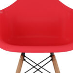 28-Inch Red and Brown Low Back Counter Height Bar Stool
