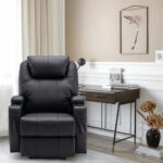 33" Black Heated Massage Lift Recliner with Power Assist