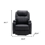 33" Black Heated Massage Lift Recliner with Power Assist