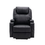 33" Black Heated Massage Lift Recliner with Power Assist