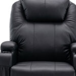 33" Black Heated Massage Lift Recliner with Power Assist