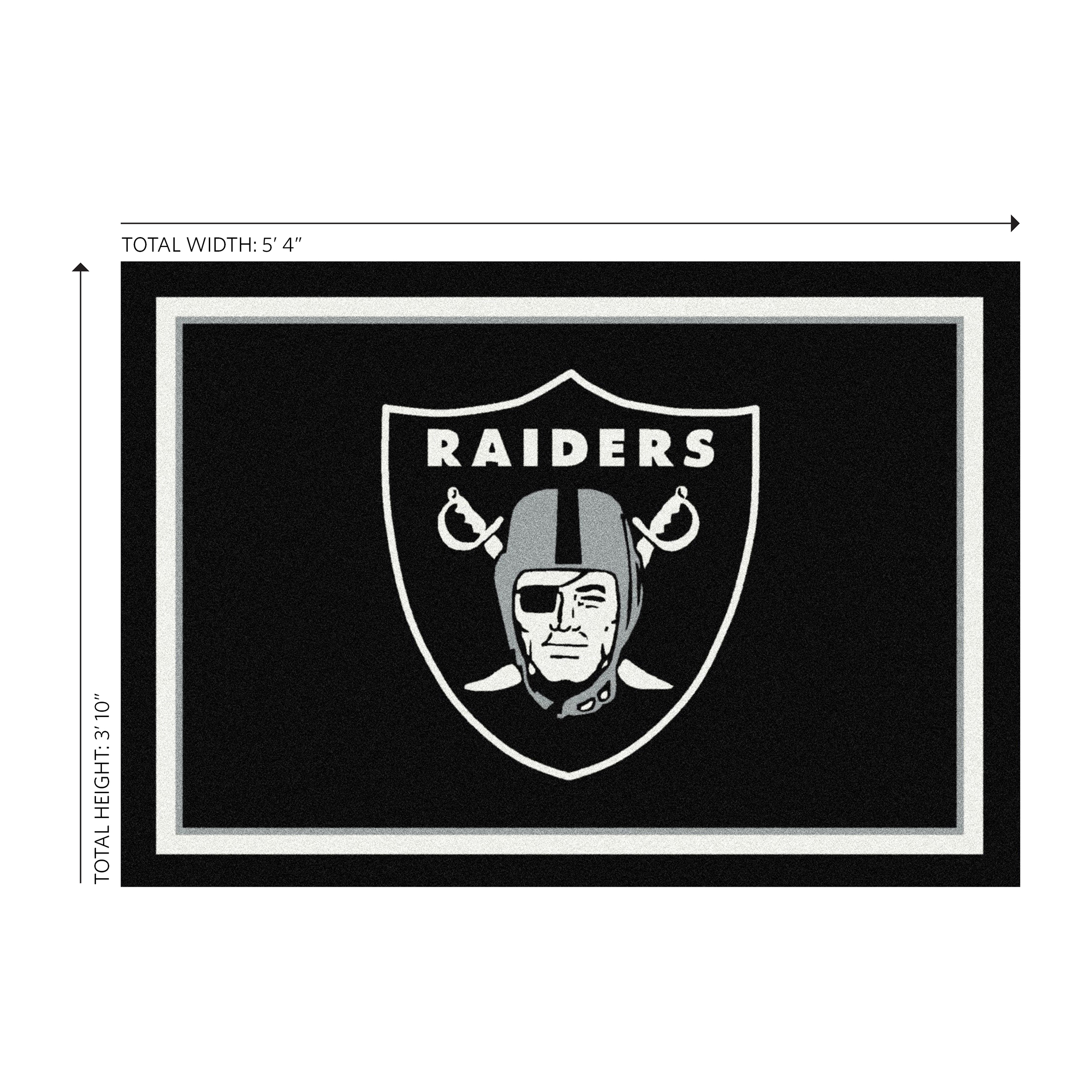 las vegas raiders 4x6 officially licensed nfl spirit rug