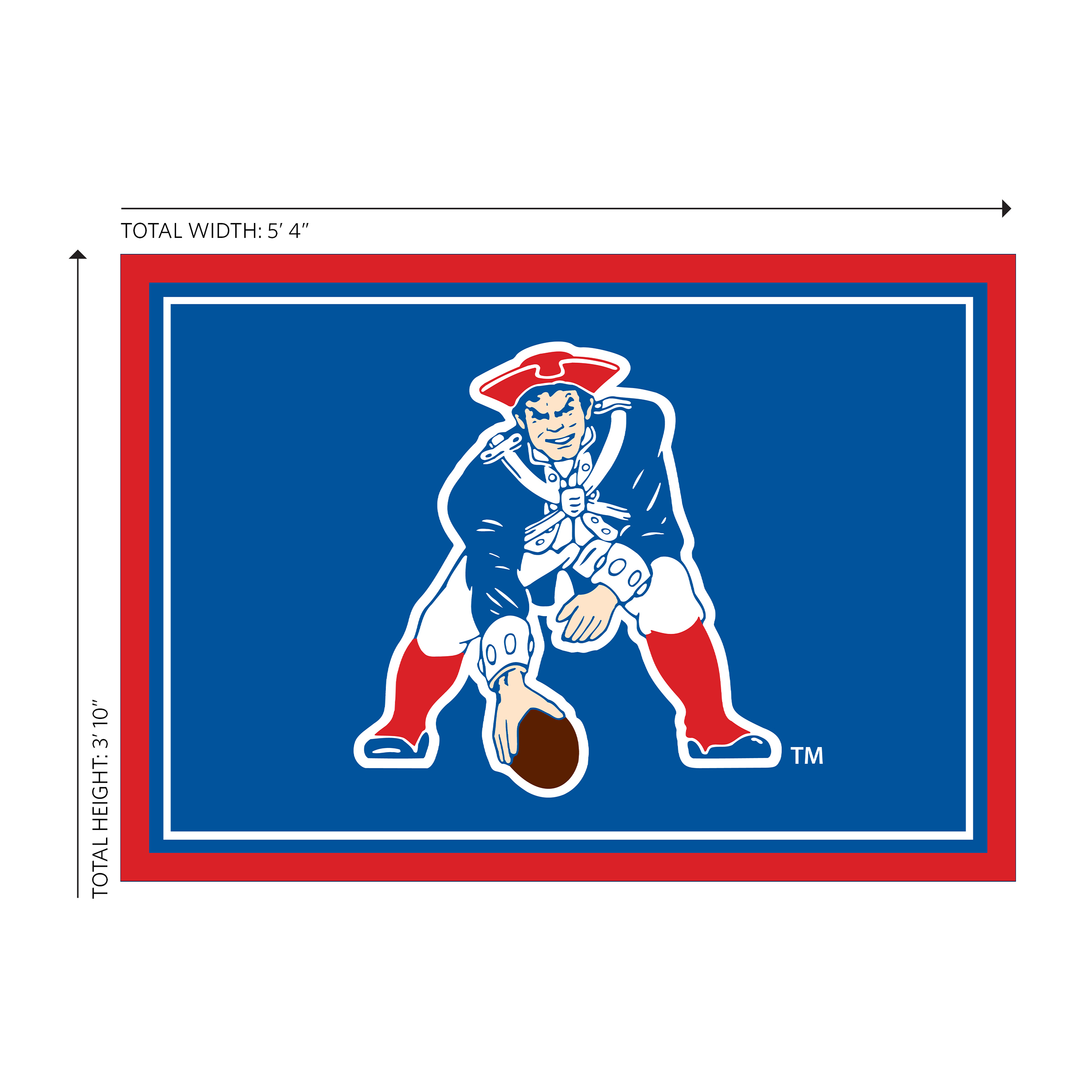 vintage patriots 4x6 officially licensed nfl area rug