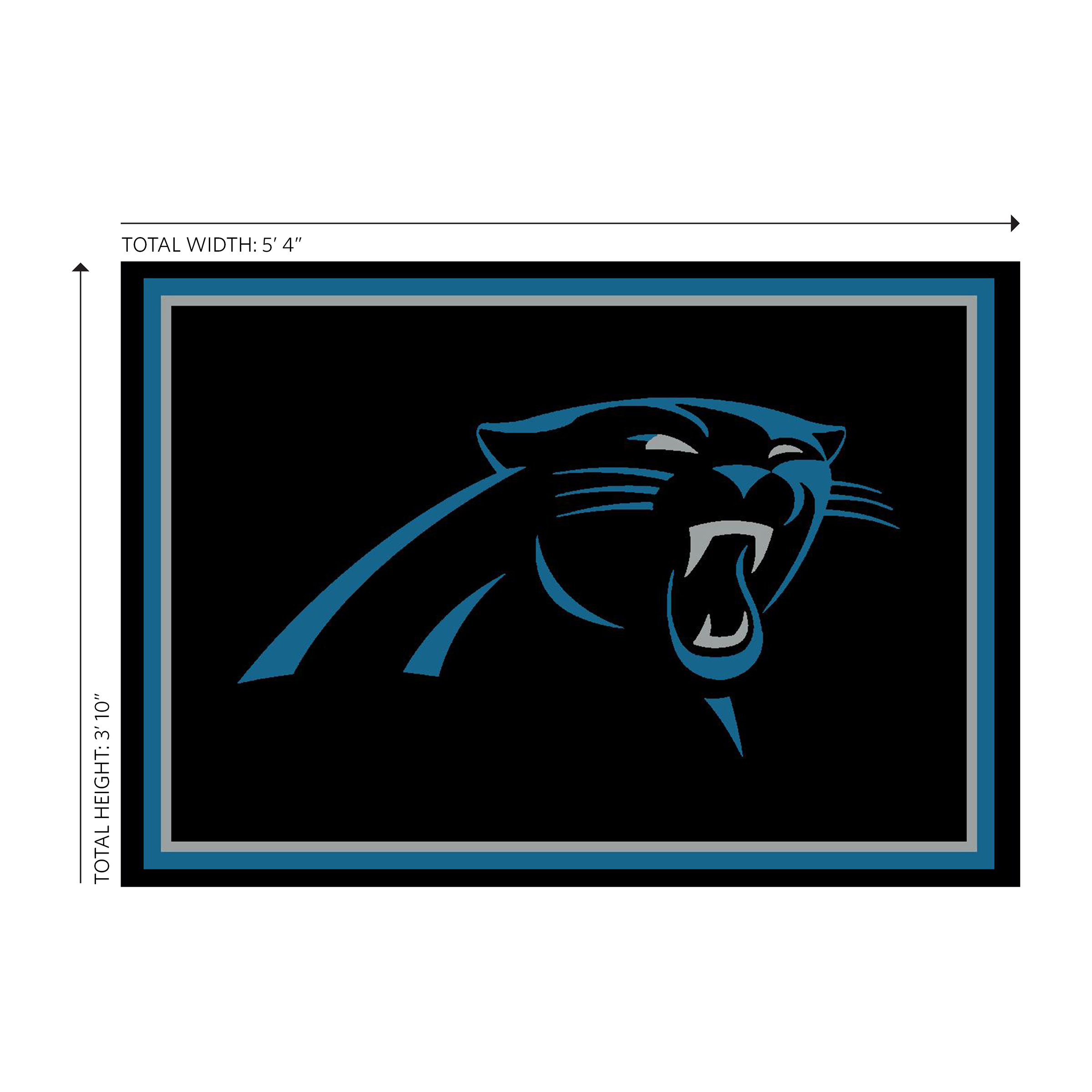 carolina panthers 4x6 officially licensed premium spirit area rug