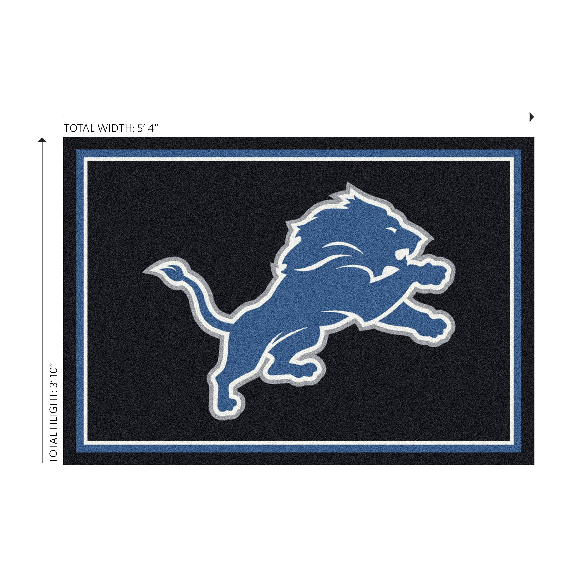 detroit lions 4x6 officially licensed nfl spirit area rug