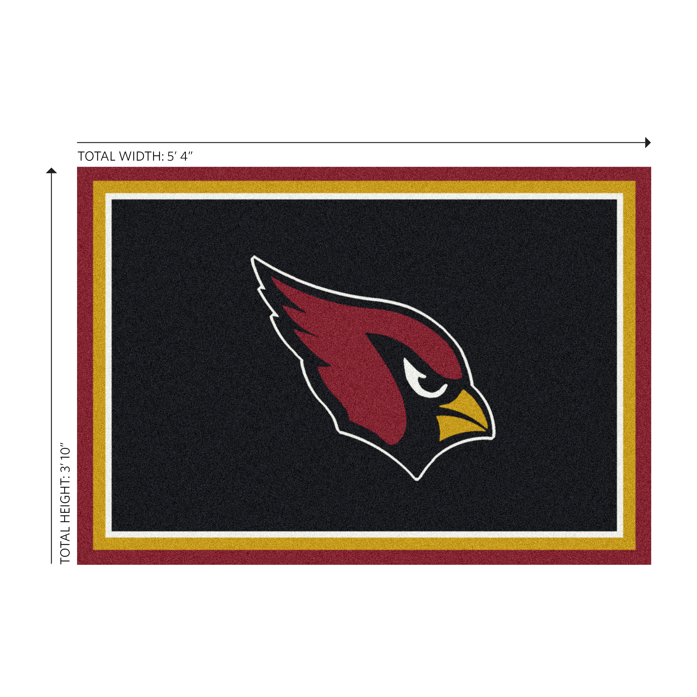cardinals 4x6 spirit rug officially licensed nfl area rug