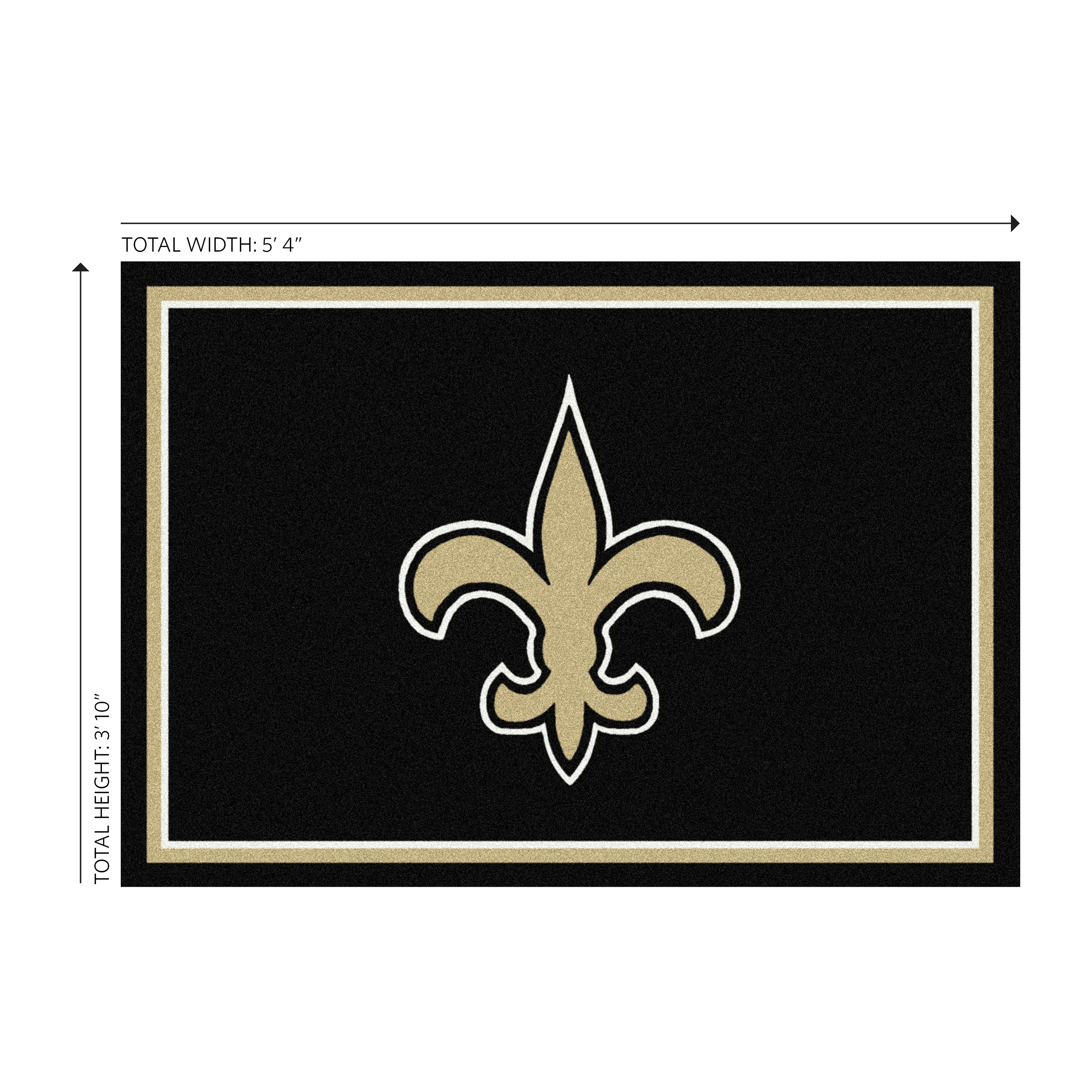 saints 4x6 spirit rug officially licensed nfl area rug