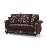 Chenille Convertible Sleeper Love Seat with Storage and Pillows