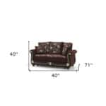 Chenille Convertible Sleeper Love Seat with Storage and Pillows