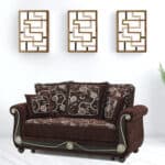 Chenille Convertible Sleeper Love Seat with Storage and Pillows