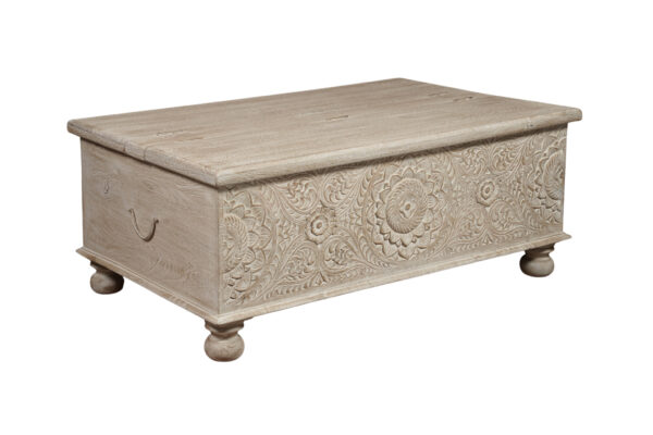 49 Inch Rustic Solid Wood Distressed Lift Top Coffee Table