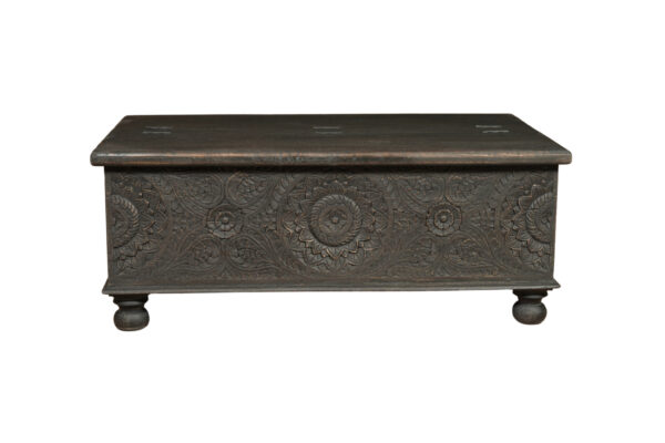 49-Inch Black Distressed Solid Wood Lift Top Coffee Table