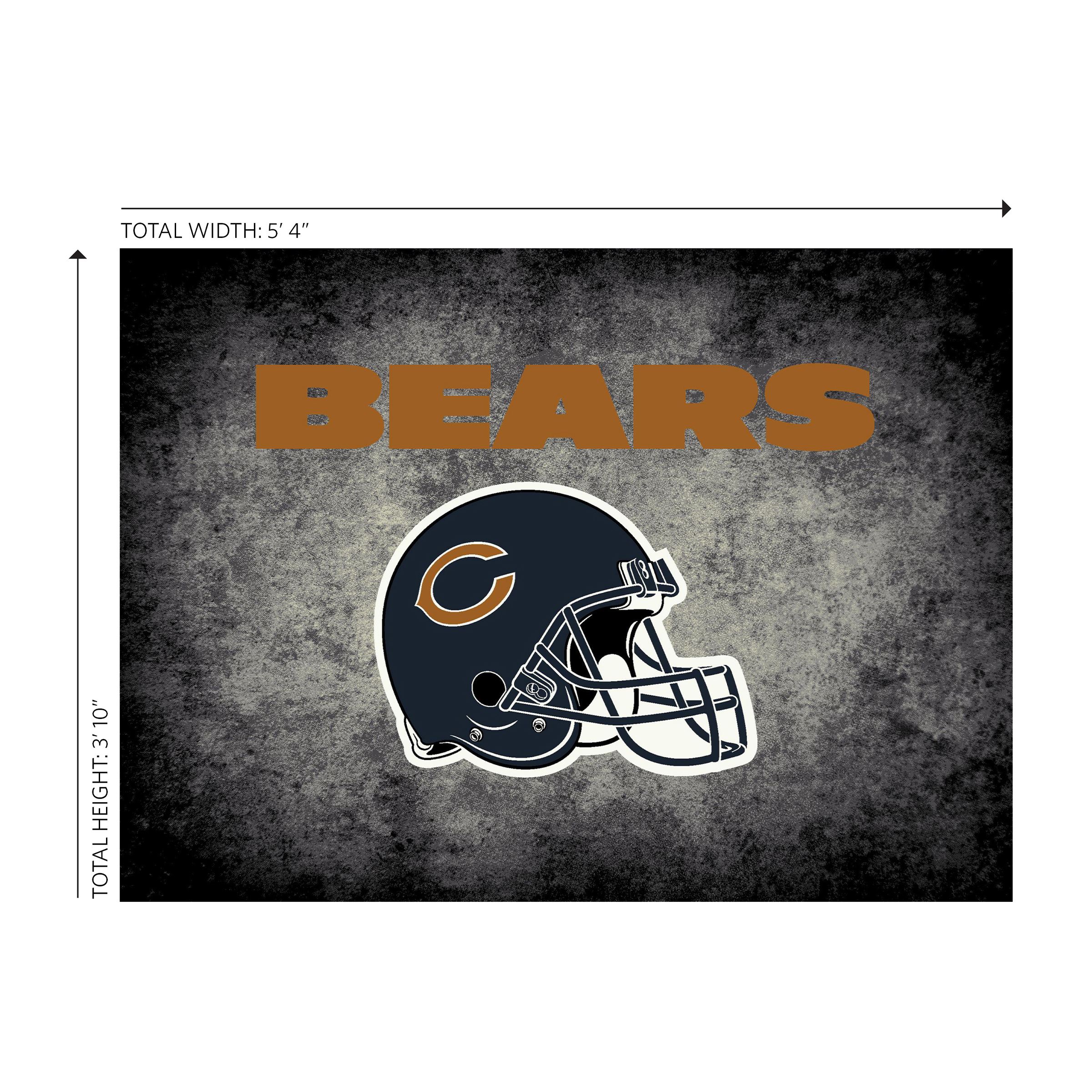 chicago bears distressed 4x6 area rug