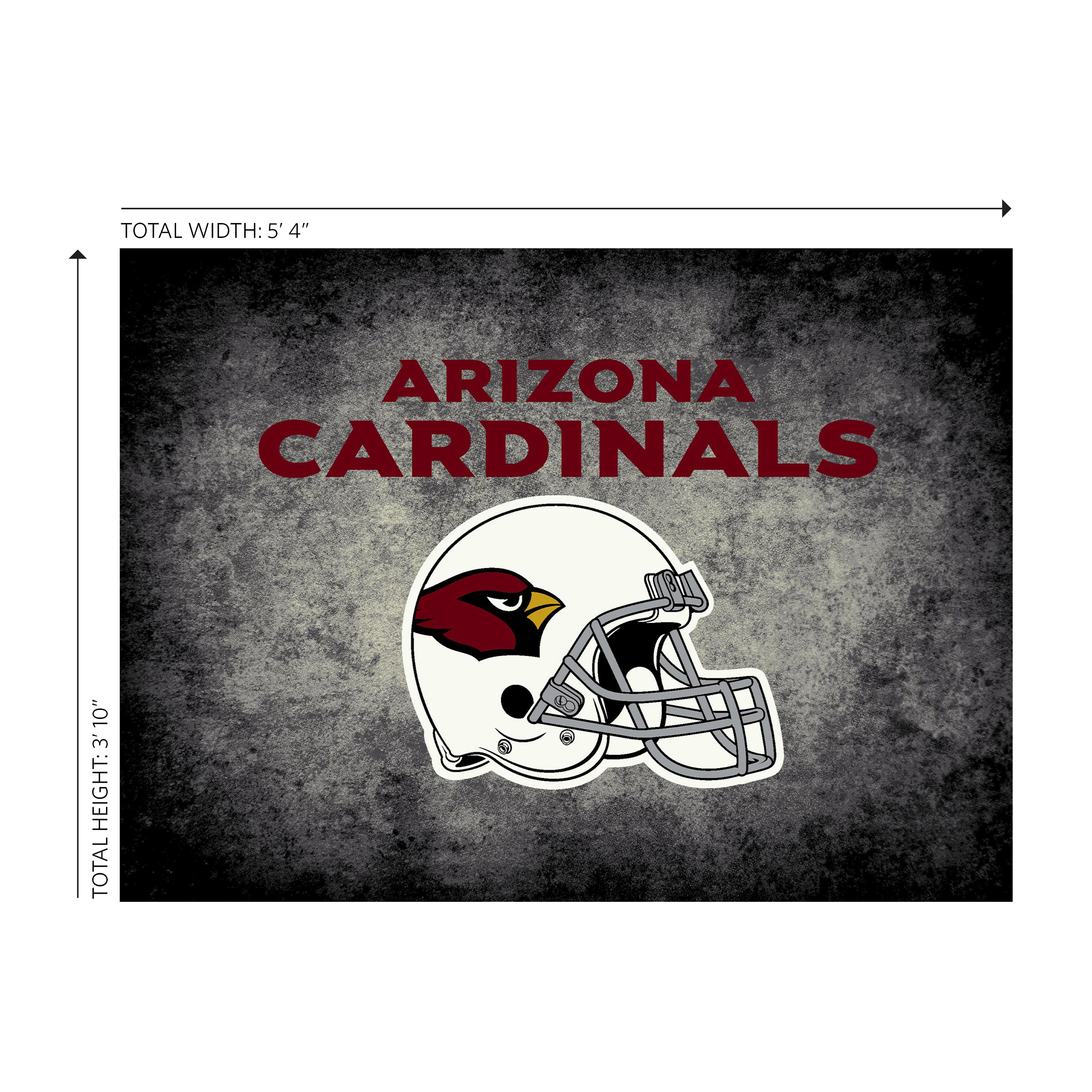arizona cardinals 4x6 distressed area rug