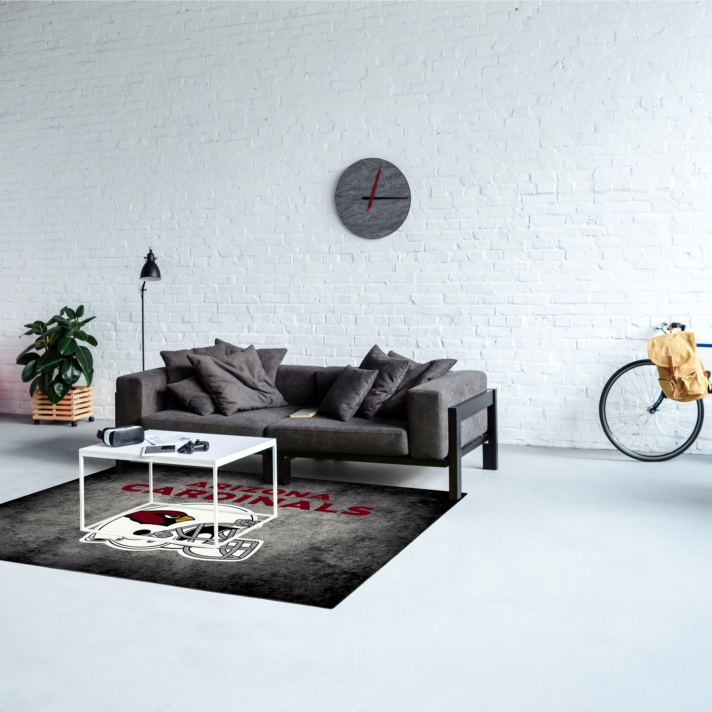 arizona cardinals 4x6 distressed area rug