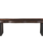 68" Distressed Dark Brown Wood Dining Bench with Black Metal Legs 8 68" Distressed Dark Brown Wood Dining Bench with Black Metal Legs