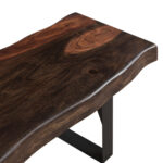68" Distressed Dark Brown Wood Dining Bench with Black Metal Legs 12 68" Distressed Dark Brown Wood Dining Bench with Black Metal Legs