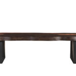 68" Distressed Dark Brown Wood Dining Bench with Black Metal Legs 11 68" Distressed Dark Brown Wood Dining Bench with Black Metal Legs