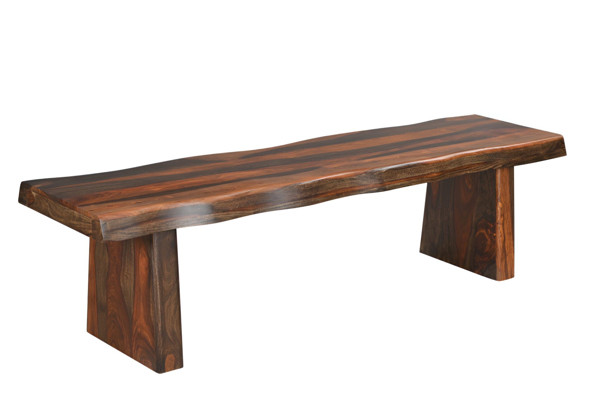 68" Dark Brown Solid Wood Dining Bench 3 68" Dark Brown Solid Wood Dining Bench - Image 3