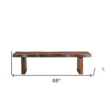 68" Dark Brown Solid Wood Dining Bench 16 68" Dark Brown Solid Wood Dining Bench