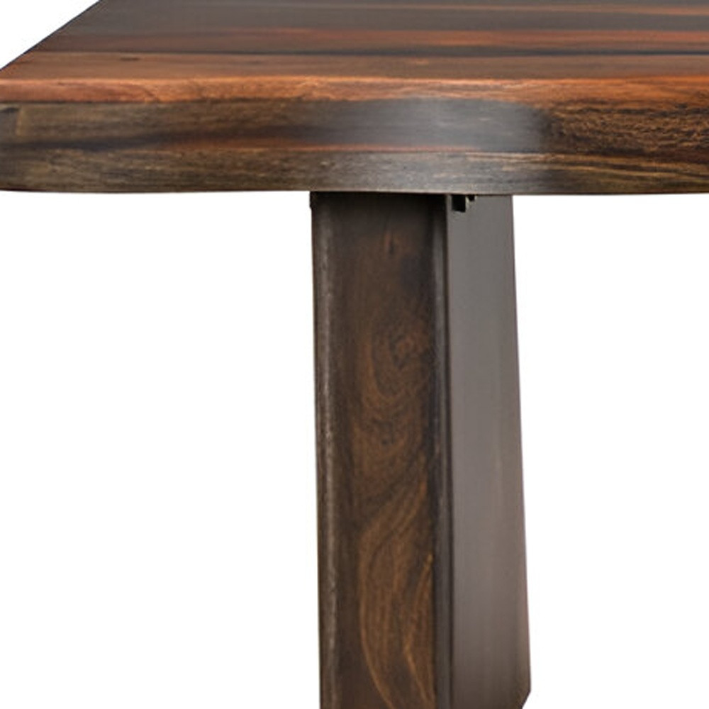 68" Dark Brown Solid Wood Dining Bench 6 68" Dark Brown Solid Wood Dining Bench - Image 6