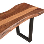 66" Brown and Black Solid Wood Modern Rustic Dining Bench 10 66" Brown and Black Solid Wood Modern Rustic Dining Bench