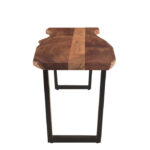 66" Brown and Black Solid Wood Modern Rustic Dining Bench 9 66" Brown and Black Solid Wood Modern Rustic Dining Bench
