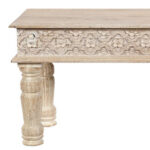 58" Distressed White Solid Wood Floral Dining Bench 15 58" Distressed White Solid Wood Floral Dining Bench