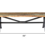 66" Distressed Reclaimed Wood Dining Bench with Black Metal Base 14 66" Distressed Reclaimed Wood Dining Bench with Black Metal Base