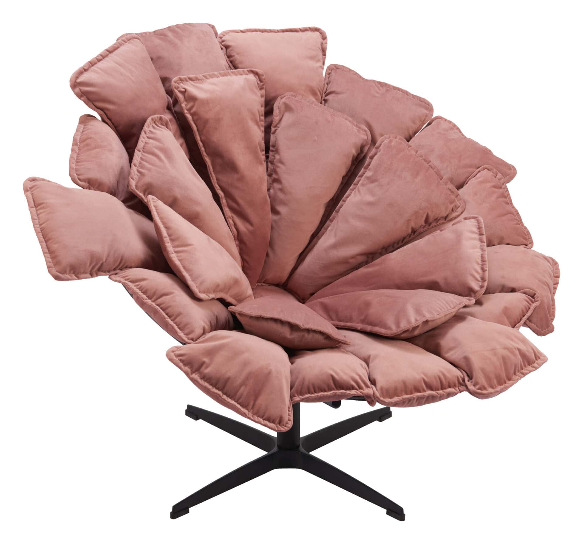 Velvet Swivel Accent Chair with Steel Base and Rubber Feet 6 Velvet Swivel Accent Chair with Steel Base and Rubber Feet - Image 6