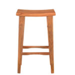 32 Inch Wood Brown Backless Counter Height Bar Stool With Footrest